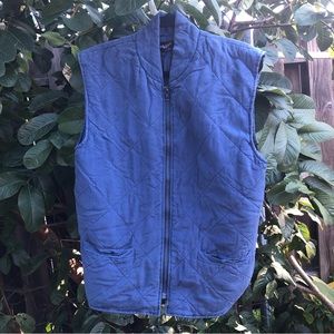 Silk Club 100% Quilted Silk Vest - Small Blue